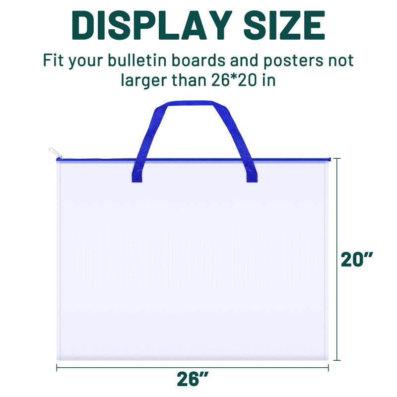 AKAYOK Bulletin Board Poster Storage Bag, Art Portfolio Bag, Portfolio Folder for Artwork, Artwork Storage Case for Poster, Bulletin Board, Scrapbook, Keepsake and Teaching Materials (26'' x 20'') - Image 5